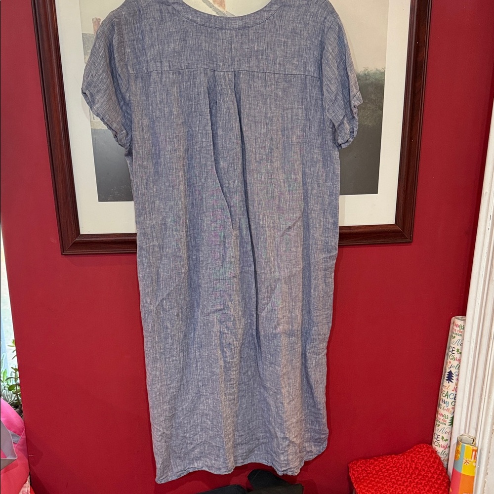 J. Jill Love Linen Top in Speckled Blue size XL petite - Picture 3 of 6